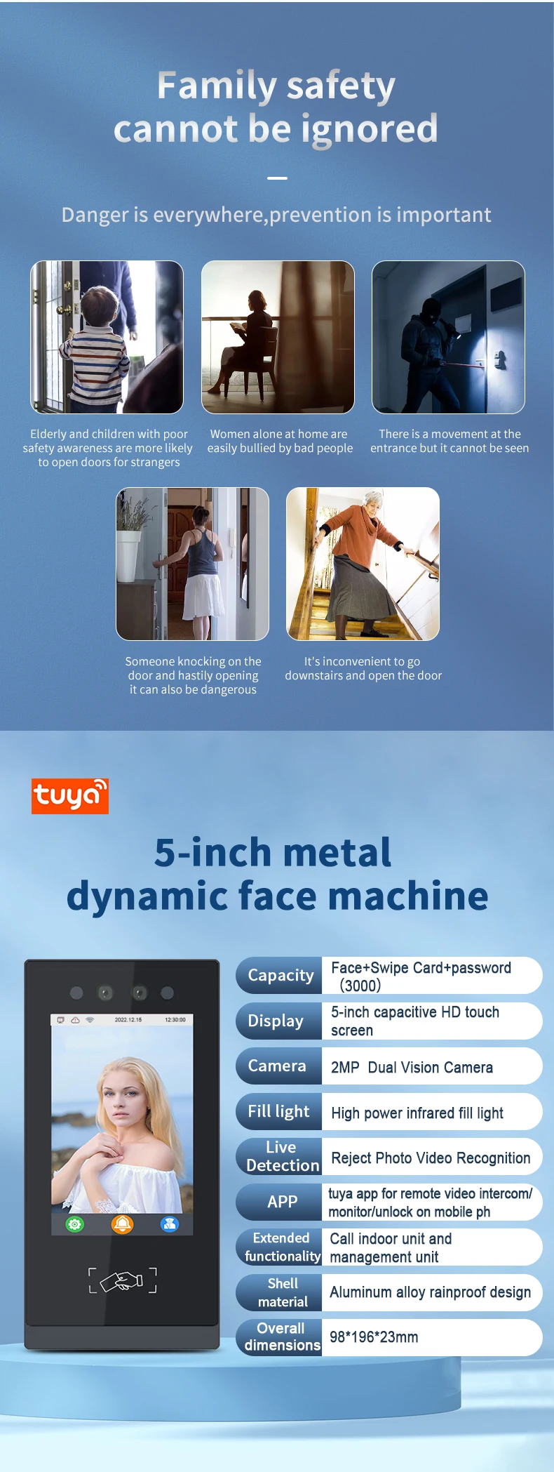 820s Facial Recognition Visual Intercom Doorbell Access Control System ...