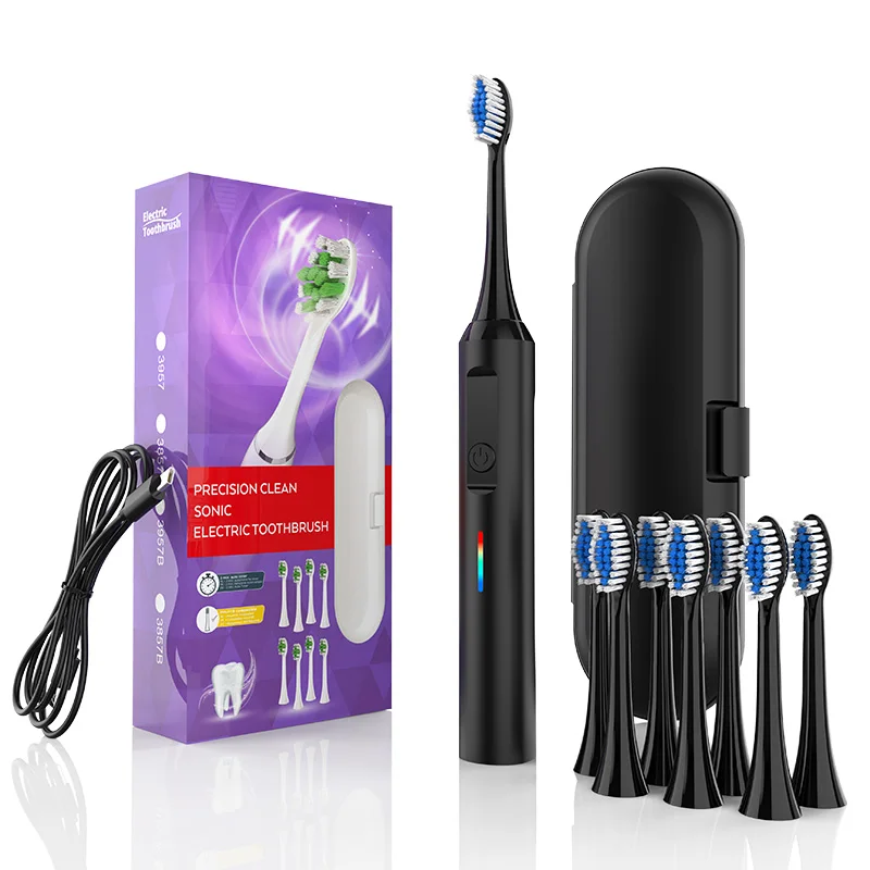 Most Popular Rechargeable Travel Electric Toothbrushes Sonic Toothbrush With 6 Soft Bristles Toothbrush Heads