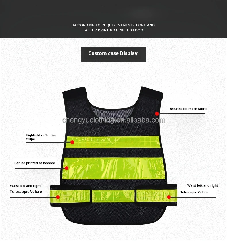 Reflective Traffic Safety Vest Fishing Road Safety Workwear Mesh Breathable Sports Competition Vest