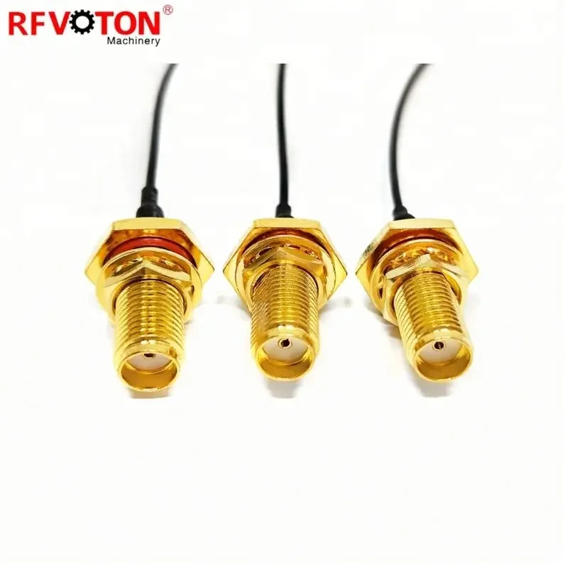 Factory supply wholesale IP67 Waterproof SMA Female Bulkhead To IPEX 1.13 mm Cable Assembly 1.13 mm Pigtails manufacture