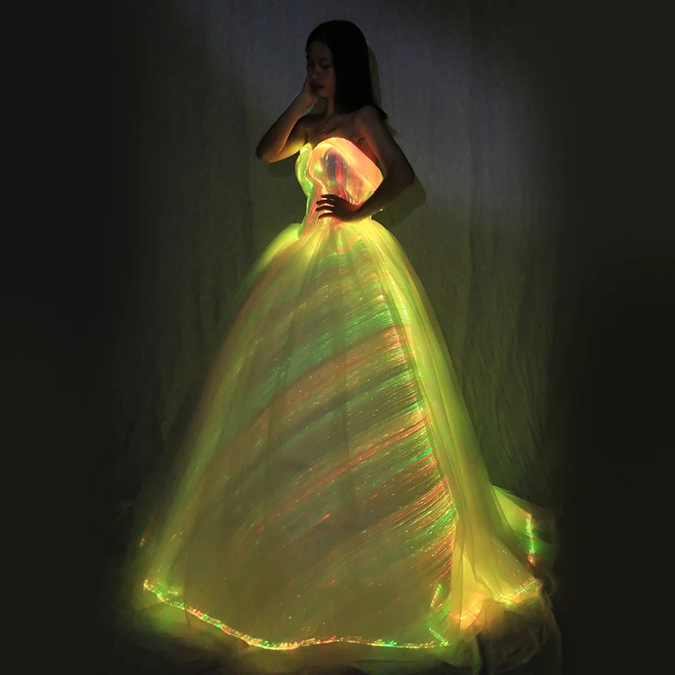 Alibaba Lighted Wedding Dress Modern A-Line LED Light Luminous