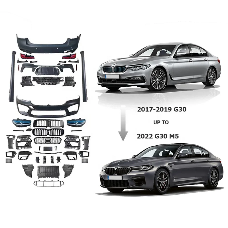 2018-2020Y 5 Series G30 to 2021Y M5 LCI Body Kits G30 Old to New Car Bumpers Headlight Taillight G30 M5 Facelift Auto Parts