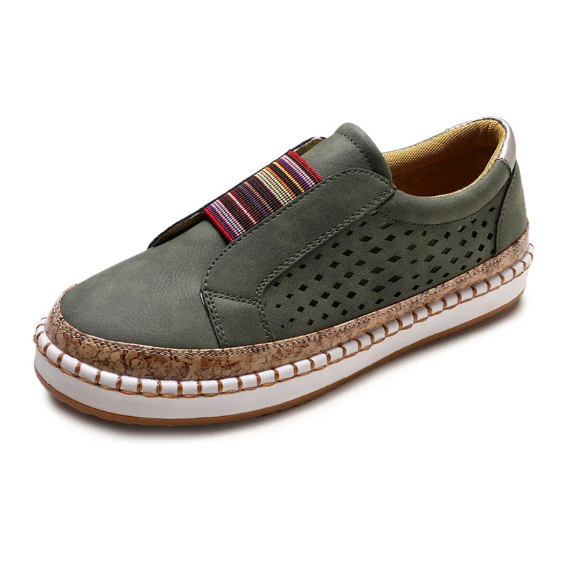 Women's shoes flat matching color platform casual shoes sports style slip-on sporty shoe
