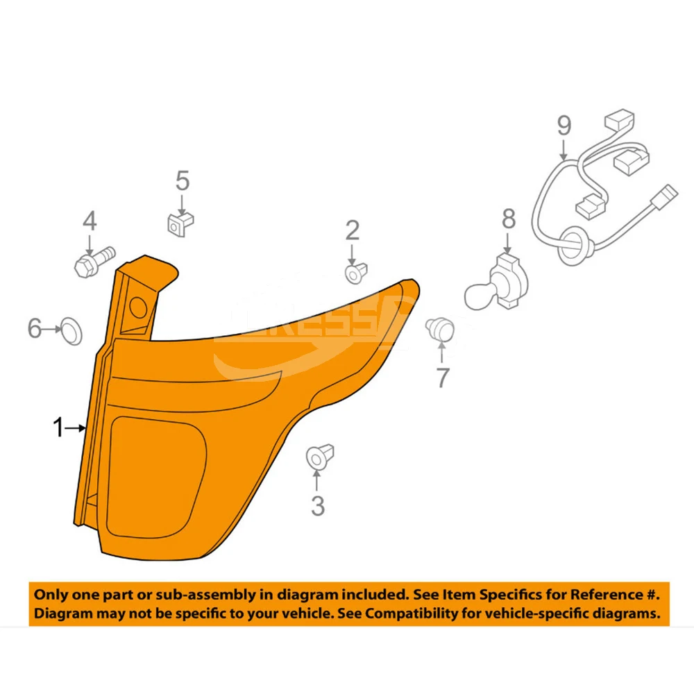 BB5Z13404D Rear Right Outside Tail Light Tail-Lamp — 6