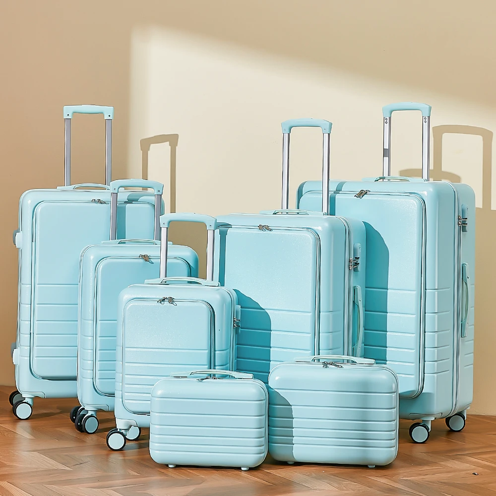 Wholesale Sky Blue Travel Trolley Case Bag Unisex Luggage