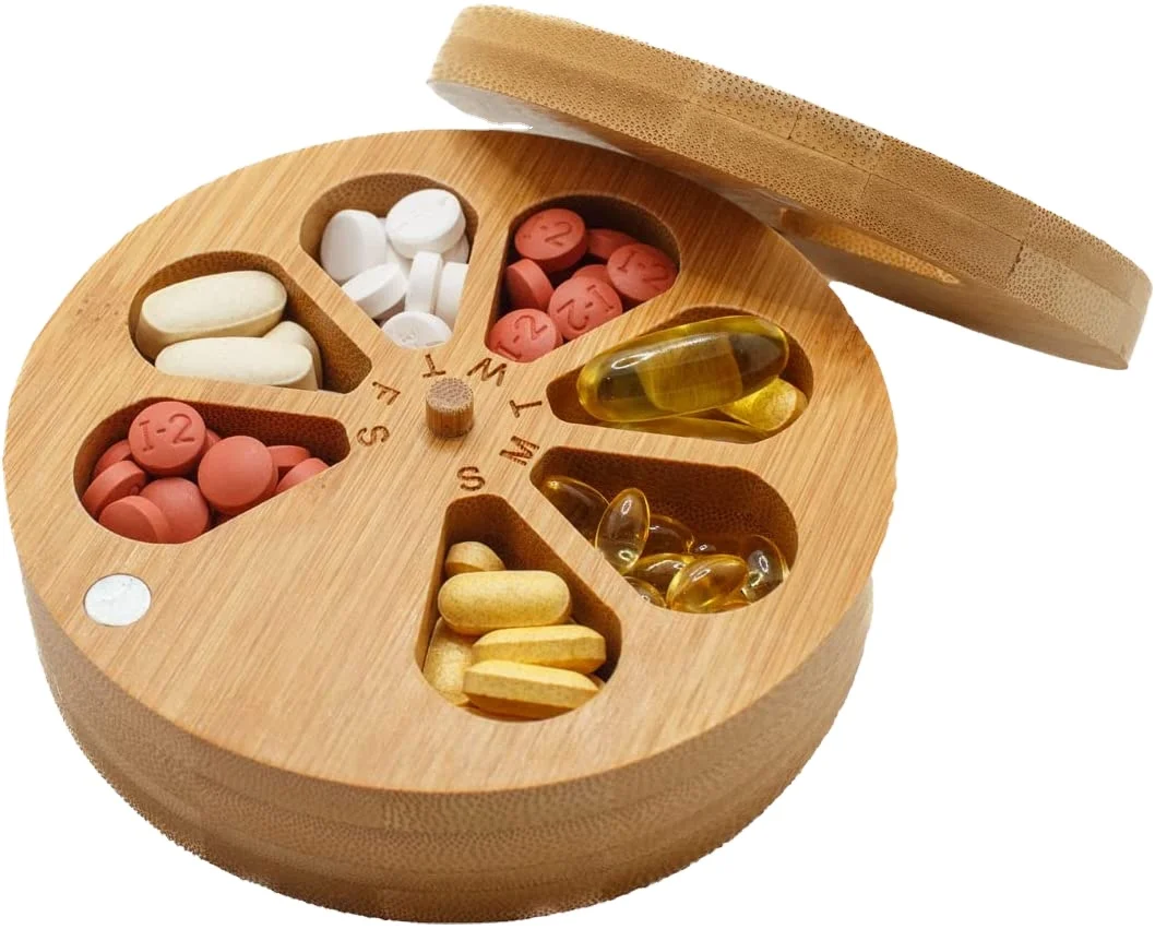 Wchentliche Pillendose aus Bambus 7 Tage Tabletten-Organizer Perfekt fr  Vitamine, Pillen und Nahrungsergnzungsmittel| Alibaba.com