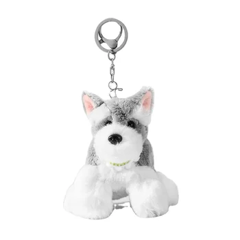 Hot Selling Schnauzer Plush Keychain Pendant Stuffed Dog Toy with Scarf Gift for Children and Girlfriends