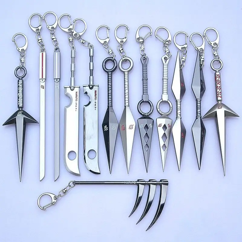 Anime Keychain Narutoes Kakashi Sword Ninja Kunai Metal Pendant Sword