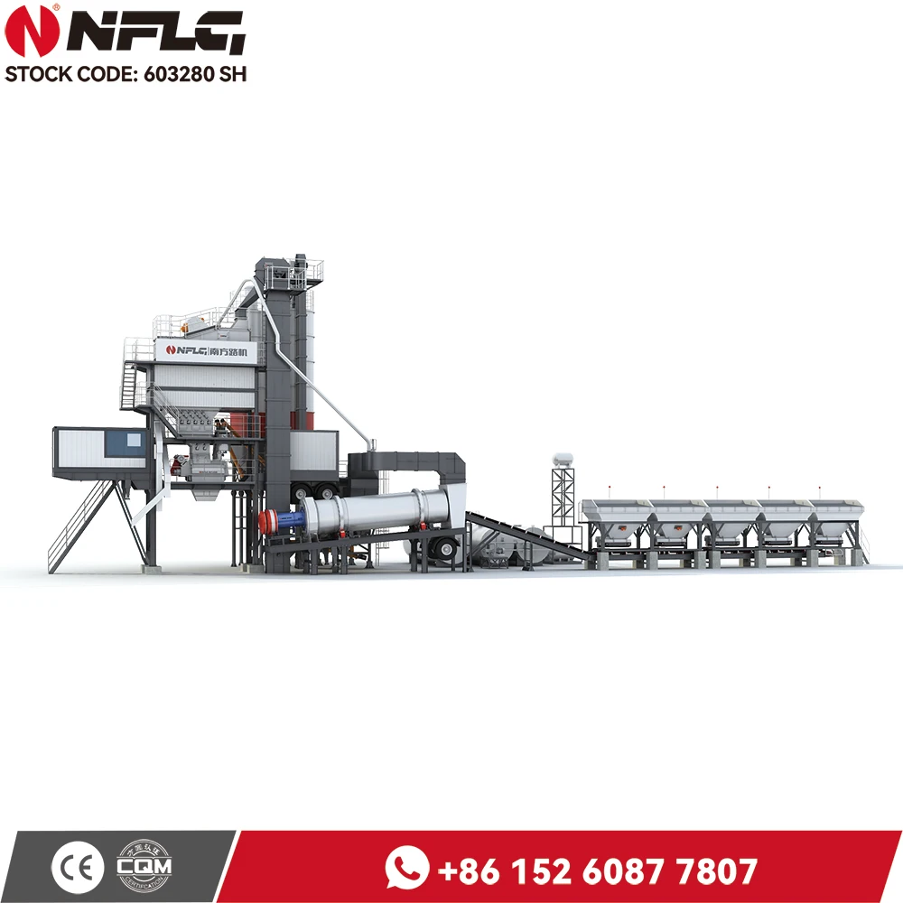 Mobile Continuous Asphalt Mixing Plant Dual Motor Drive Concrete Batch Mixer 160T/H Bitumen Asphalt Batching Plant