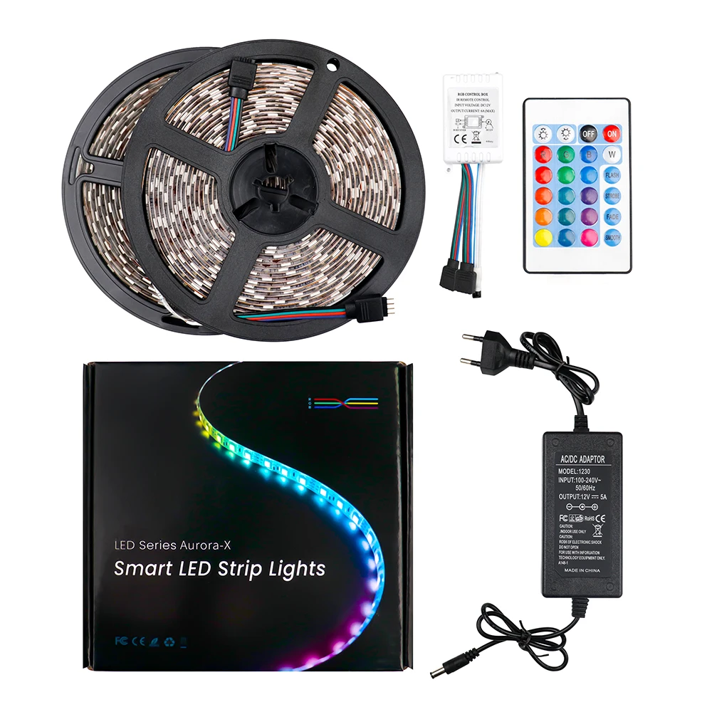 Низкая цена, оптовая продажа, 10 м, 5050 RGB, светодиодные фонари для внутреннего дворика, наружная Водонепроницаемая декоративная световая лента для дома
