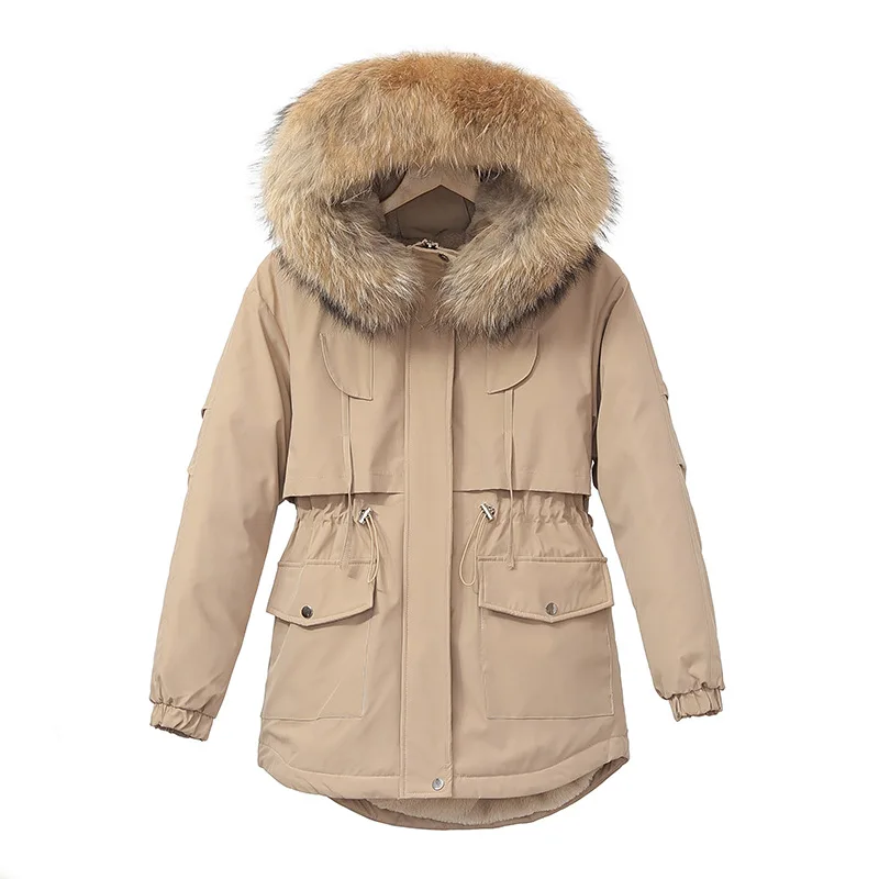 Faux Fur Coat Women Autumn Winter Warm Cotton-padded Jacket Hood Zipper  Argyle Fuzzy Woolen Jackets