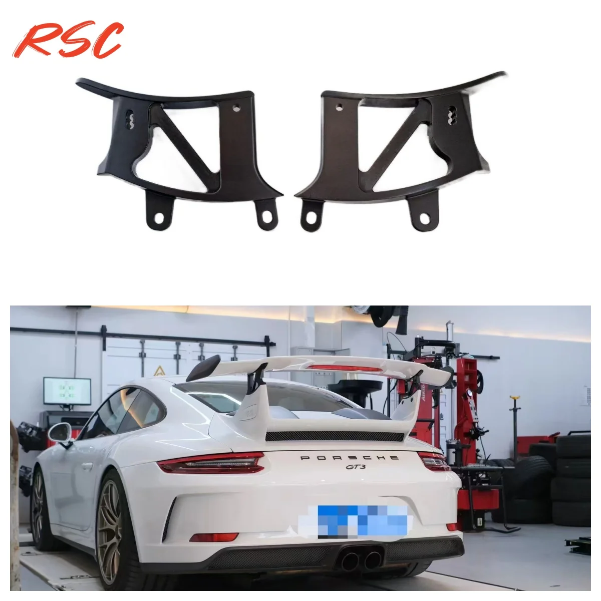 Aluminum Rear Spoiler Extended Wing Mounts Riser Kit For Porsche 911 991 GT3 RS