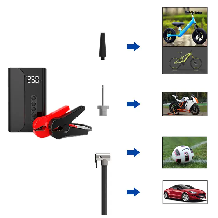 Portable Jump Starter 2in1 Jump Starter with Tire Inflator Jump air c Car Starter Compressor Battery box Air Compressor
