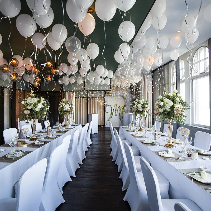 Just Married Balloons - 20 Pack White & Black Wedding Latex Balloons 12 Inch