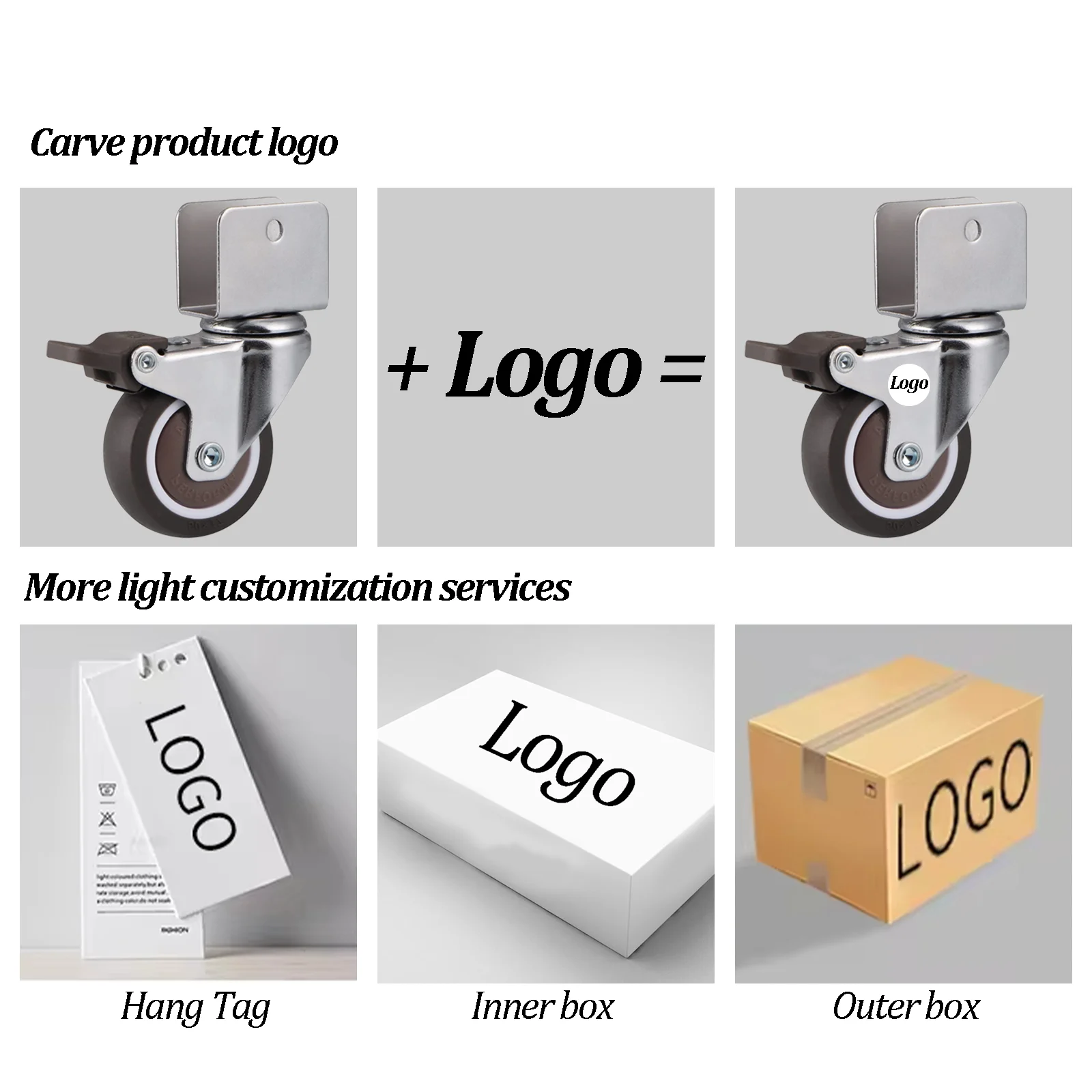 U Shape L Shape Side Mount Casters Furniture Caster Double Bearing Swivel TPR/PU Office Desk Caster Wheel With Brake