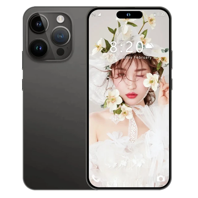 Factory Price  15 Pro Max Smartphone 6.8 Inch Android13  8GB RAM+512GB ROM 45W Fast Charging 5G Mobile Phones Have Logo