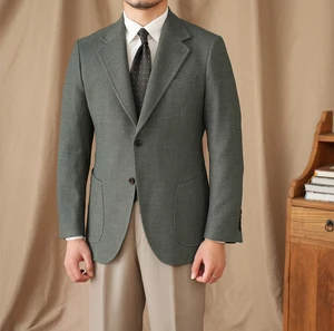 Autumn Men's Casual Slim Solid Color Handsome Suit Jacket Notch Lapel High Quality Double Vents Suit Jacket for Men