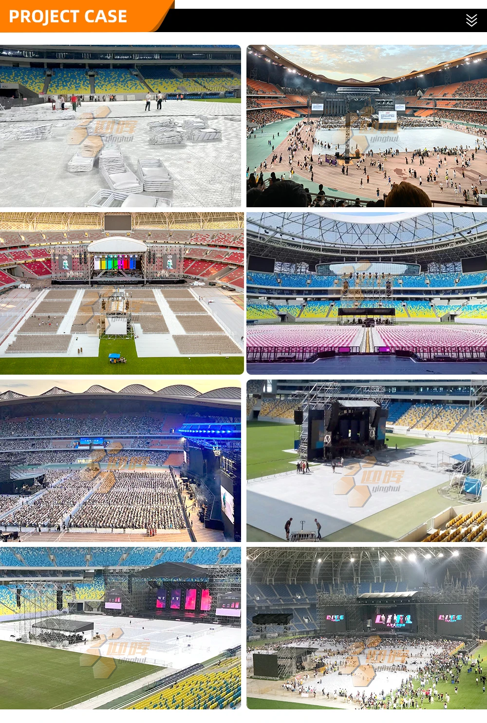 Anti Scratch Portable Event Flooring Plastic Stadium Concert Exhibition Tent Event Flooring
