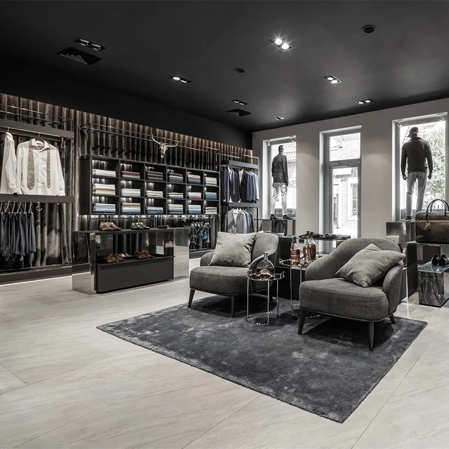 Wholesale Commercial Retail Store Design Metal Men's Clothing Display Racks for Shop Interior Design