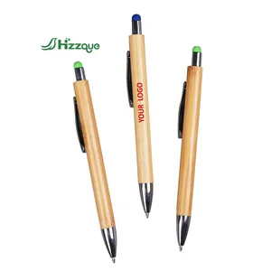 Wholesale Custom Logo Bamboo Ballpoint Pen for Stylus 1.0mm Width Touch Screen Writing Novel Business Promotion Gift