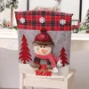 Housse de chaise bonhomme de neige en simili cuir
