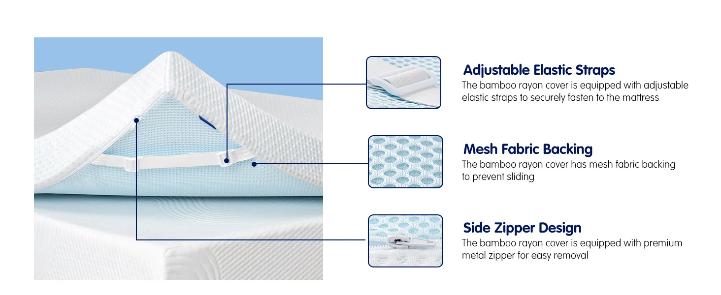 ventilated breathable cooling gel zipper memory foam mattress cover-1