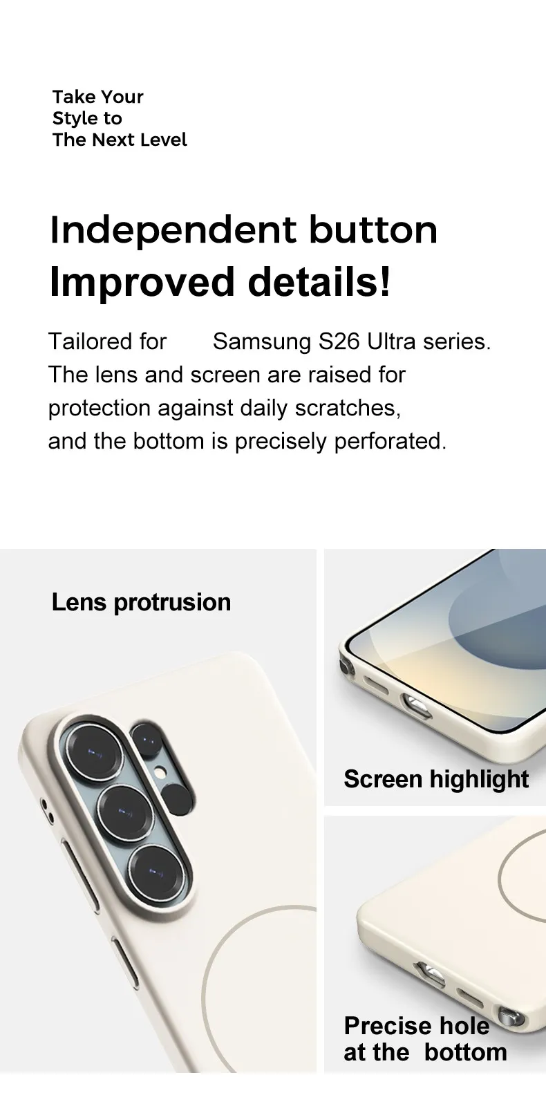 product tpupc phone case with shockproof anti scratch frosted phone bumper wireless charging phone case for samsung s26 ultra-8