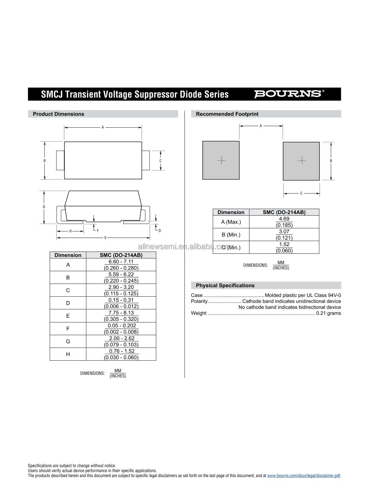 Hot sale Original SMCJ170CA TVS DIODE 170VWM 275VC Clamp 5.5A 1.5kW Surface Mount DO-214AB (SMC) Surface Mount General Purpose