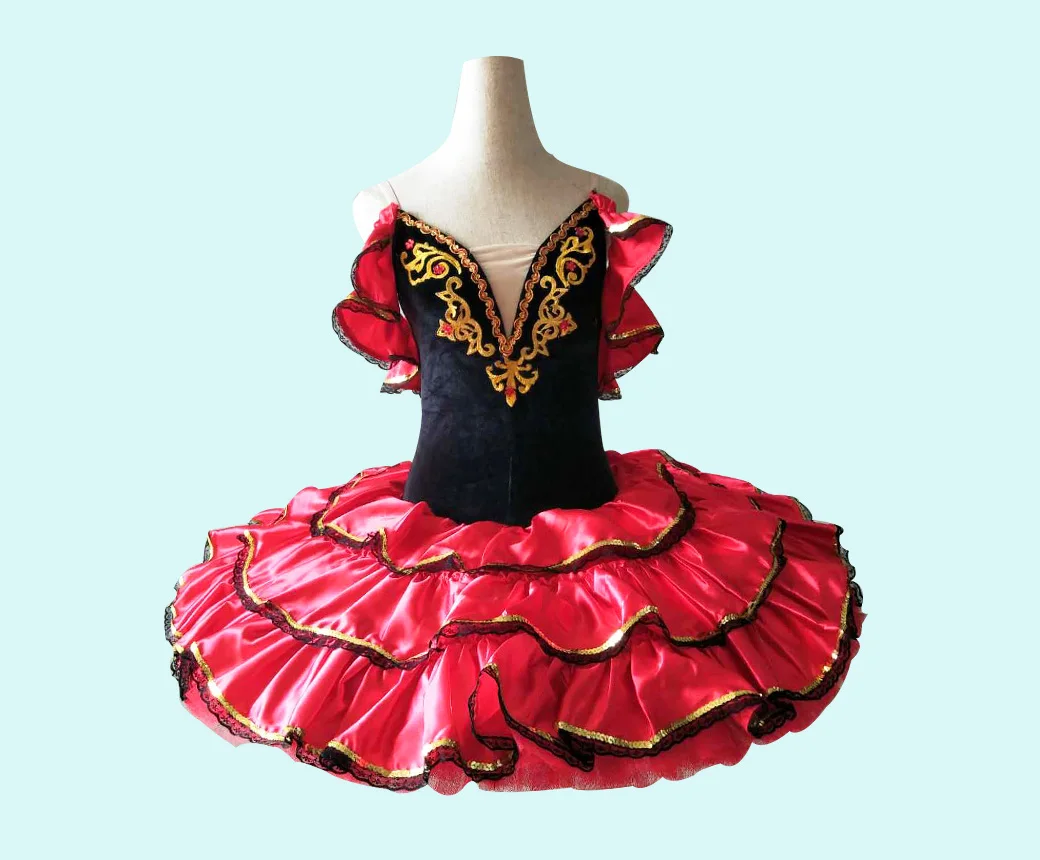 New Ballet Tutu Skirt For Spanish Ballet Costum Black Red Tutu Costum  Professional  - Buy Spanish Ballet Costum,Professional Ballet,Balck  Ballet Product on 