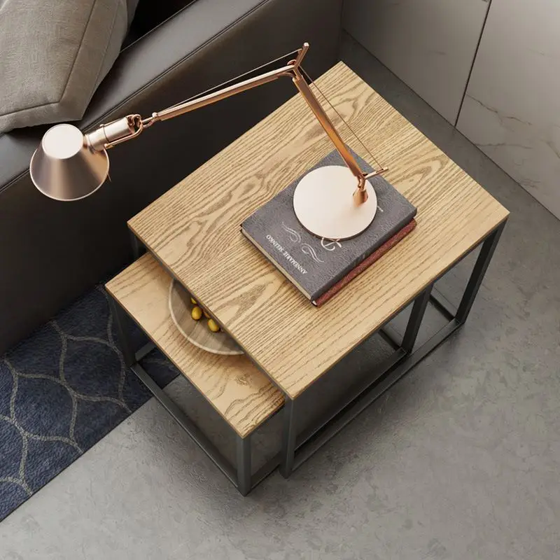 Wooden Square Coffee Table Metal Frame Living Room Furniture Designs