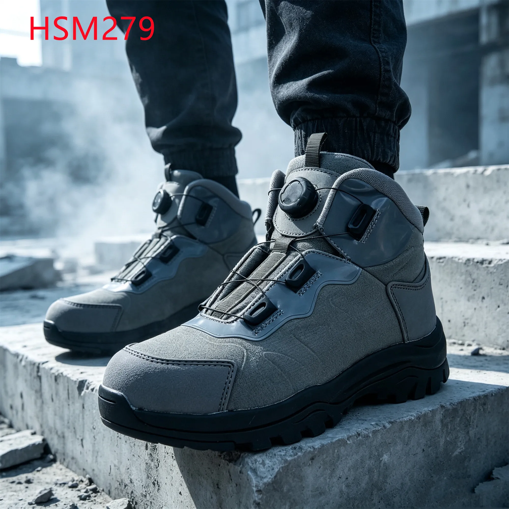 LXG,nasty Conditions Lace Locking Design Hua Sing Gray Combat Boots Varied Terrain Anti-impact Outsole Marching Boots HSM279