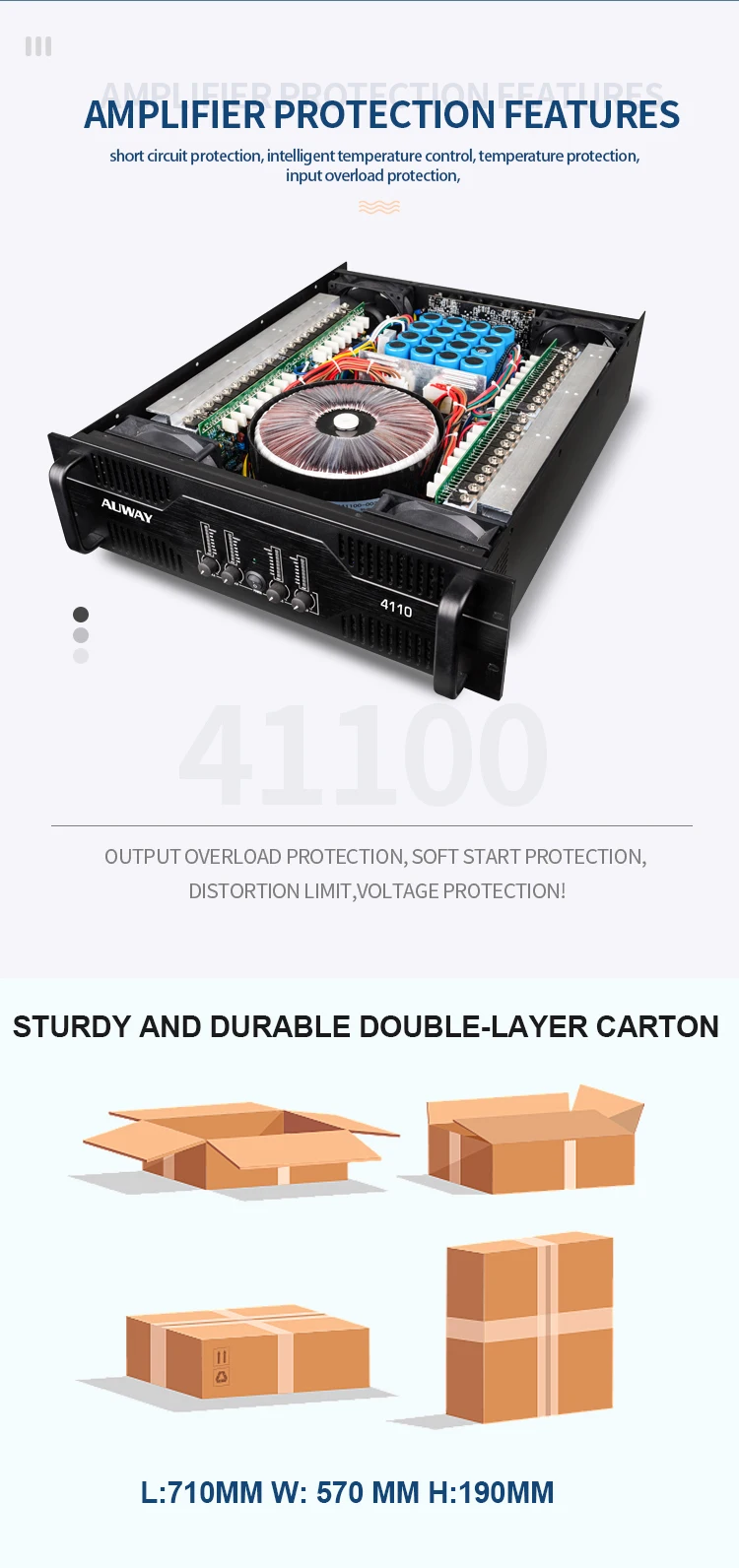 41100 Power Amplifier Class H 3u 4 Channel Digital Stereo Power