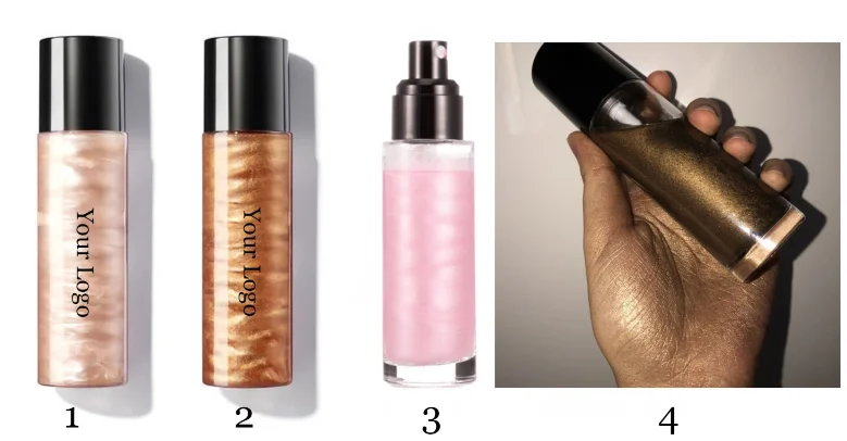 Хит продаж, мерцающий Хайлайтер для лица, частная этикетка, мерцающий Водонепроницаемый Жидкий Хайлайтер для макияжа, спрей