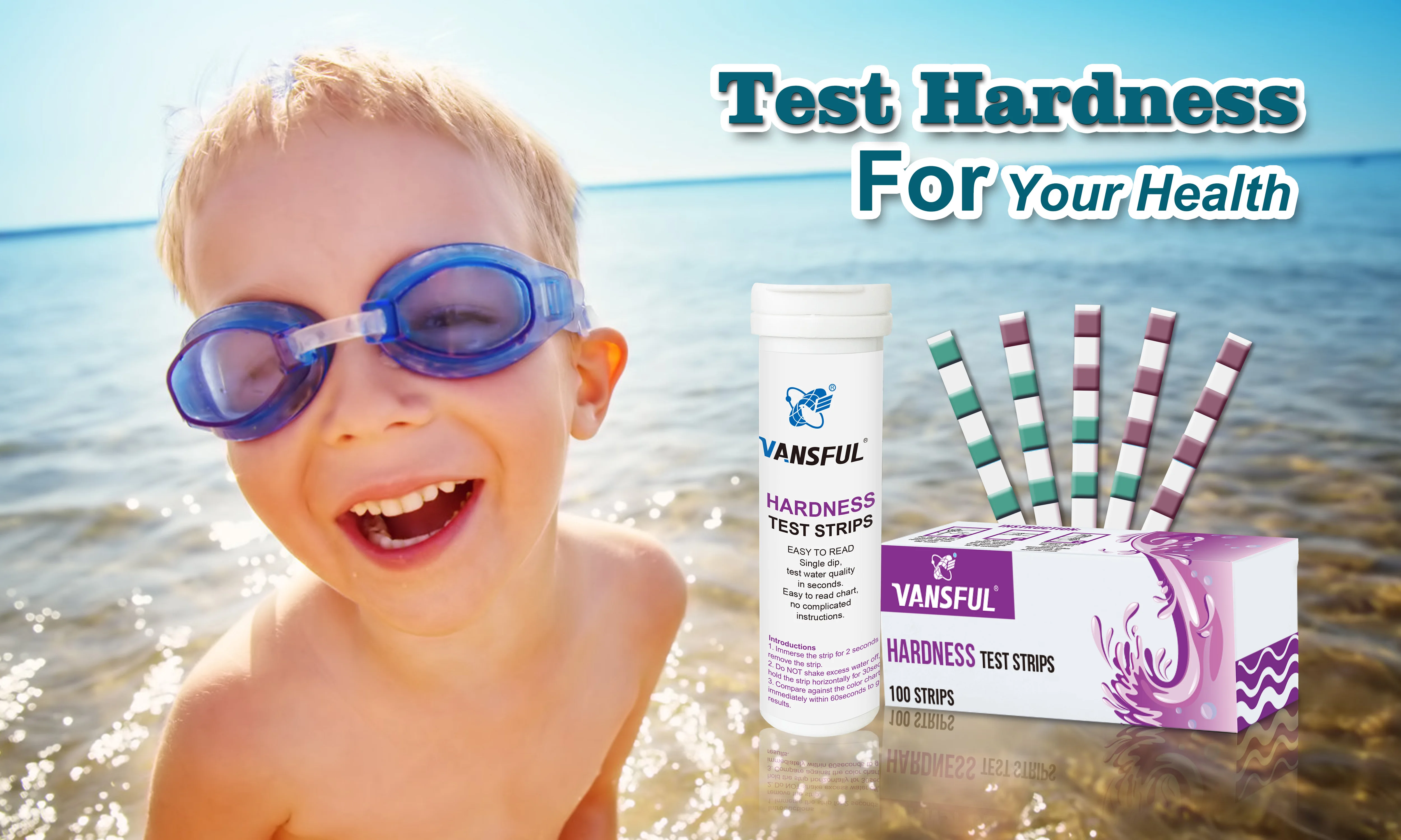 VANSFUL in Stock Water Hardness test Kit Water Quality test Strips