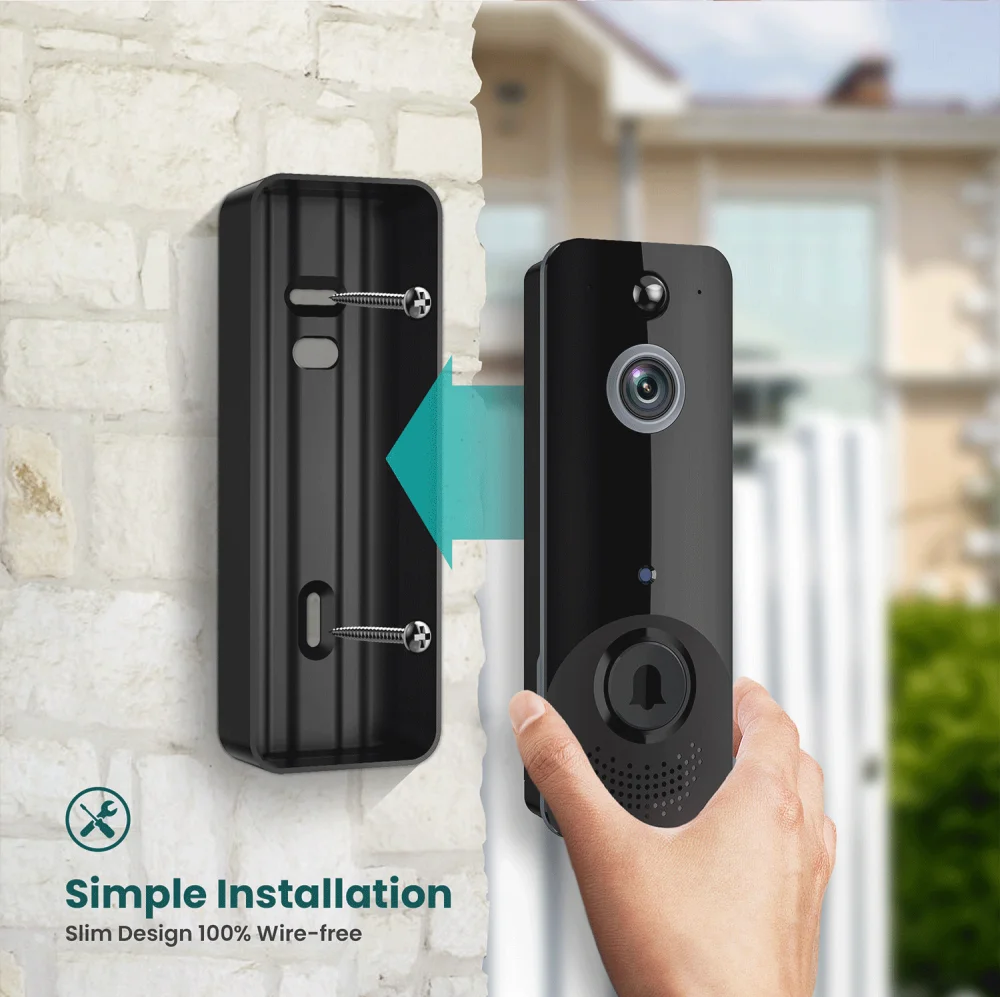 wireless chime wifi video doorbell intercom HD video motion app alerts wire-free smart ring door bell camera