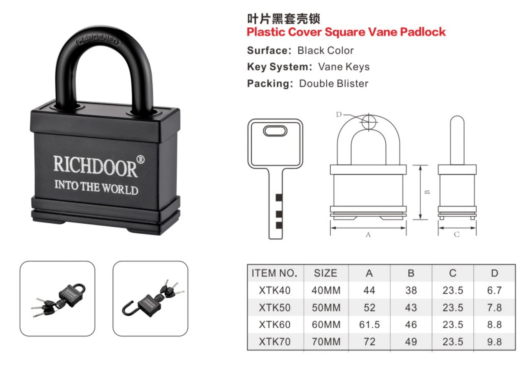 Waterproof Padlock Plastic Cover Custom Lock Safe Padlock Cheap