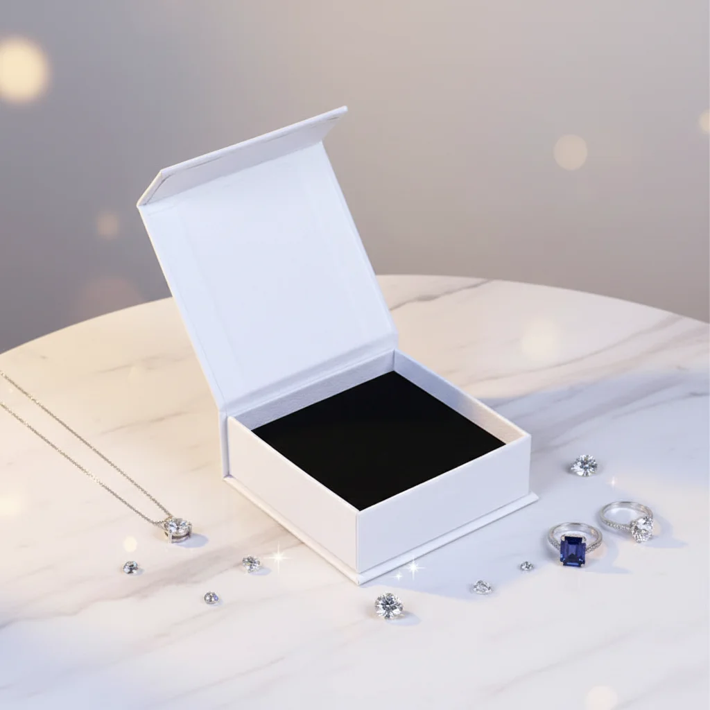 Custom Jewelry Box Cosmetics Gift Box Magnetic Closure Cardboard Box with Insert UV Advantage Embossed Printing