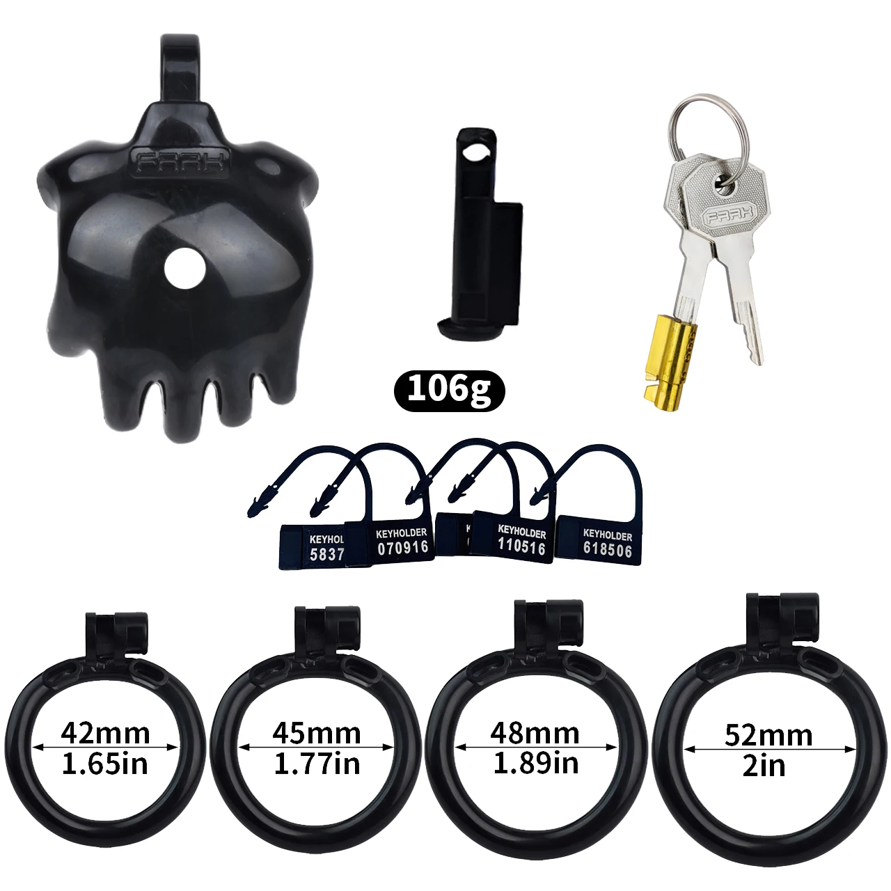 FRRK Pure Pink Black White Palm Shaped Plastic Chastity Cage Lightweight to Wear Cock Cage Security Pass BDSM Sex Toys for Man