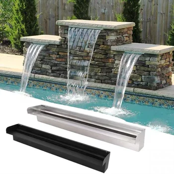 Stainless Steel Swimming Pool Waterfall Designs Led Curtain Waterfall Fountain