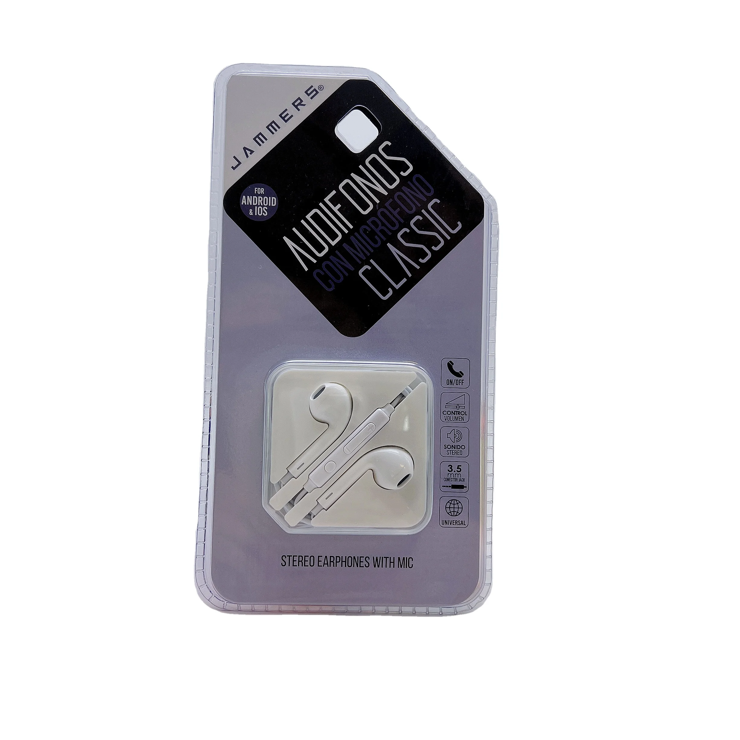 تغليف معلق بالبلاستيك الشفاف PVC بختم حراري قابل للتخصيص لتغليف كابلات USB وأجهزة الأذن
