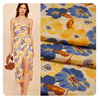 Hot sale free sample  polyester  digital floral  chiffon satin print fabric manufacturer for fabrics