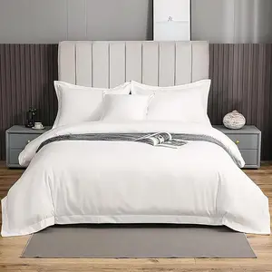 Factory Custom Thread Count Hotel White Bed Sheets for Hospitality Business