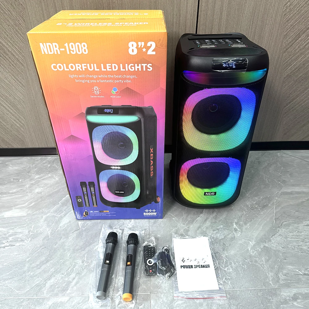 OEM NDR-1908 ワイヤレスカラオケポータブル屋外BTスピーカー マイク