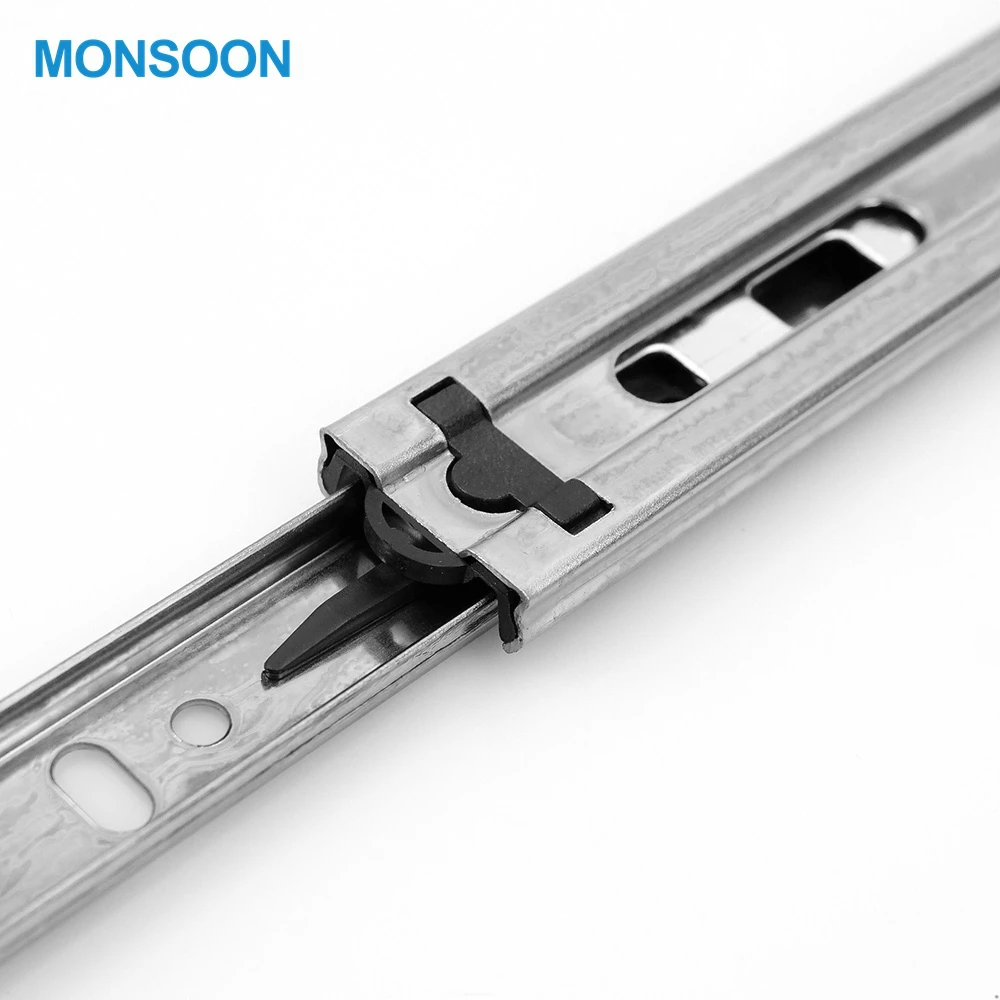 Full Extension ChannelsHardware Fitting Zinc Plated Drawer Slide 35mm Width Drawer Slide Rail for Furniture Kitchen Cabinet
