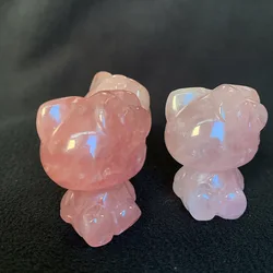 Кристаллы лечебные камни котенок хрустальный камень резьбы маленький размер хрусталь hello kitty для украшения