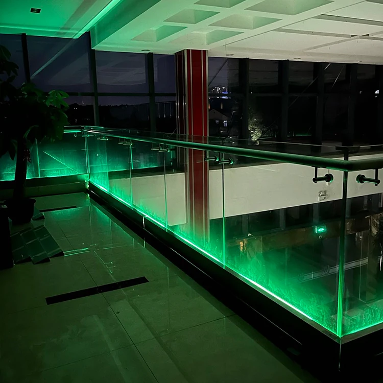 led glass deck railing