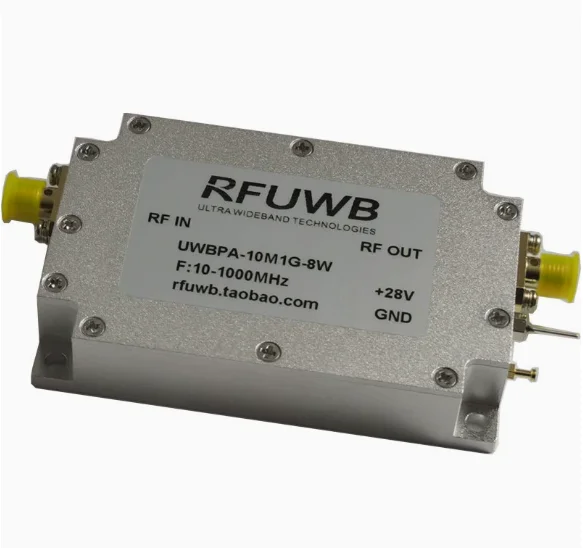 Broadband RF Power Amplifier 8W UWB 10-1000MHz for Wireless