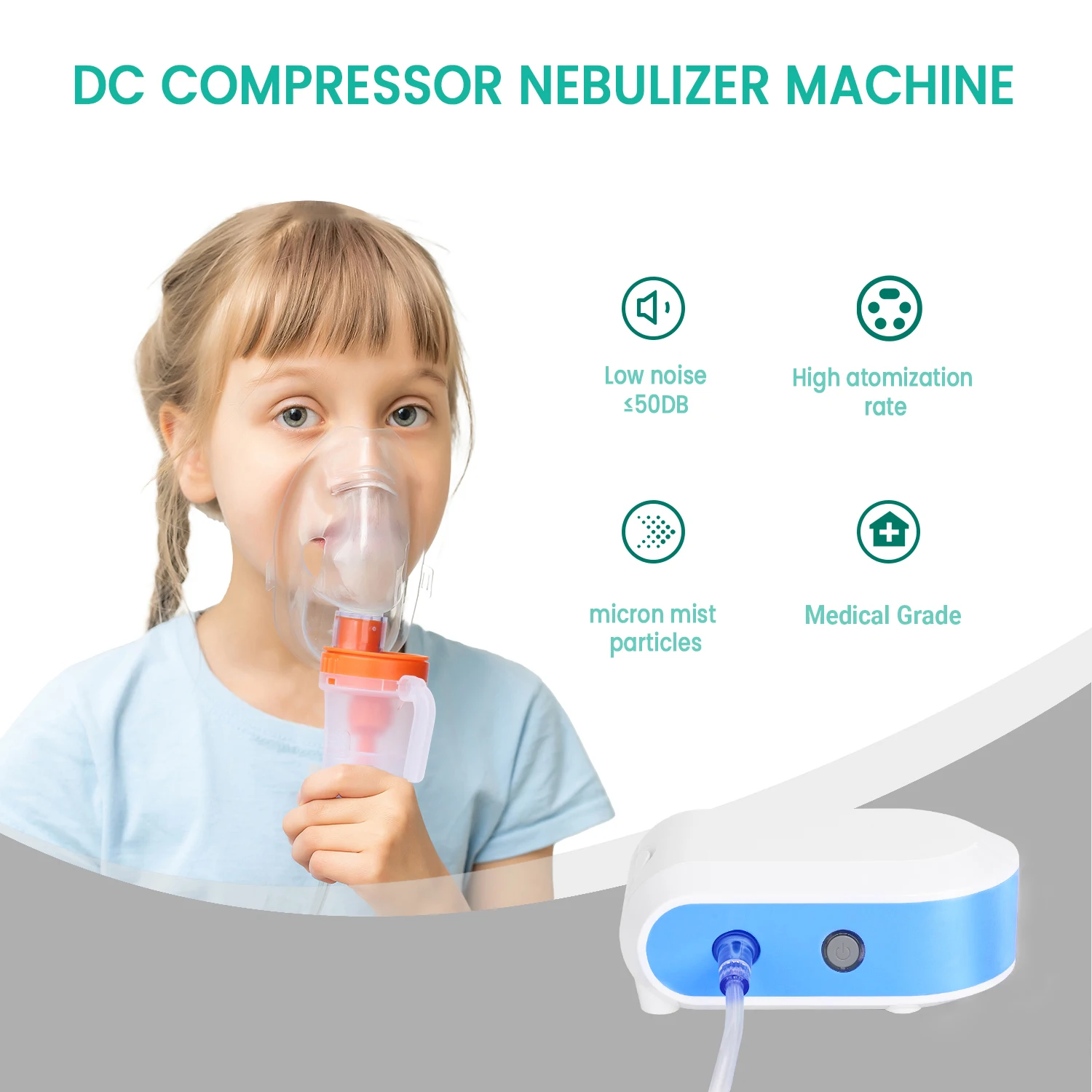 Popular Model Portable Mini Portable Asthma Medical Device Home Travel Inhalator Inhalatory DC Compressor Nebulizers