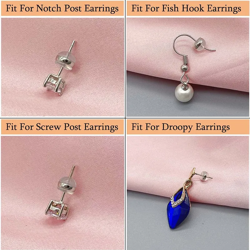 soft silicone earring backs for studs