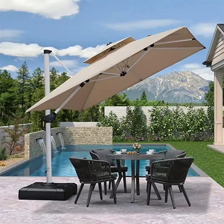 Yasn Outdoor Big Size Garden Umbrella Square Heavy Duty Pool Outdoor